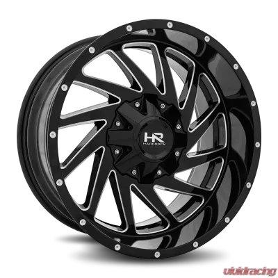 Hardrock Offroad Crusher Aluminum Wheel 20x10 8x170 -19 125.2 Gloss Black Milled - H704-201070119GBM