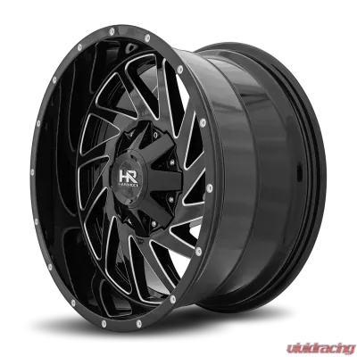 Hardrock Offroad Crusher Aluminum Wheel 20x10 8x170 -19 125.2 Gloss Black Milled - H704-201070119GBM