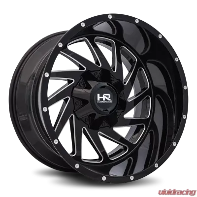 Hardrock Offroad Crusher Aluminum Wheel 20x12 6x135/139.7 -44 108 Gloss Black Milled - H704-201237144GBM