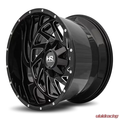 Hardrock Offroad Crusher Aluminum Wheel 20x12 5x127/139.7 -44 87 Gloss Black Milled - H704-201252144GBM
