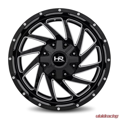 Hardrock Offroad Crusher Aluminum Wheel 20x9 8x170 0 125.2 Gloss Black Milled - H704-209070000GBM