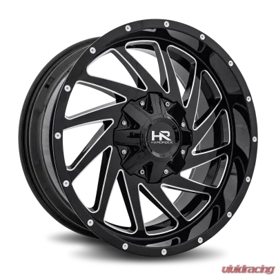 Hardrock Offroad Crusher Aluminum Wheel 20x9 8x170 0 125.2 Gloss Black Milled - H704-209070000GBM