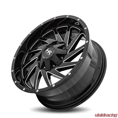 Hardrock Offroad Crusher Aluminum Wheel 20x9 8x170 0 125.2 Gloss Black Milled - H704-209070000GBM