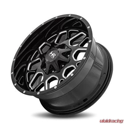 Hardrock Offroad Gunner Aluminum Wheel 20x10 5x127/139.7 -19 87 Gloss Black Milled - H705-201052119GBM