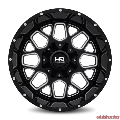 Hardrock Offroad Gunner Aluminum Wheel 20x12 6x135/139.7 -44 108 Gloss Black Milled - H705-201237144GBM