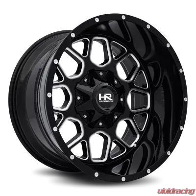 Hardrock Offroad Gunner Aluminum Wheel 20x12 6x135/139.7 -44 108 Gloss Black Milled - H705-201237144GBM