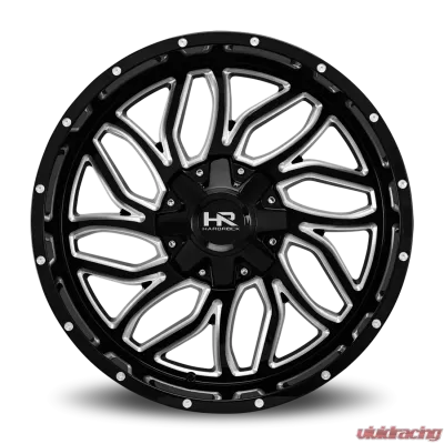 Hardrock Offroad Destroyer Aluminum Wheel 22x10 8x165.1 -25 125.2 Gloss Black Milled - H707-221081125GBM