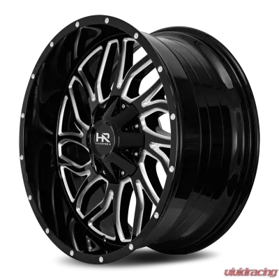 Hardrock Offroad Destroyer Aluminum Wheel 22x10 8x165.1 -25 125.2 Gloss Black Milled - H707-221081125GBM