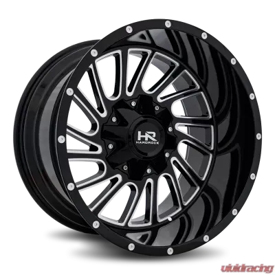 Hardrock Offroad Overdrive Aluminum Wheel 20x12 5x127/139.7 -51 87 Gloss Black Milled - H708-201252151GBM