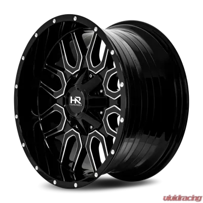 Hardrock Offroad Commander Aluminum Wheel 20x10 6x135/139.7 -19 108 Gloss Black Milled - H709-201037119GBM