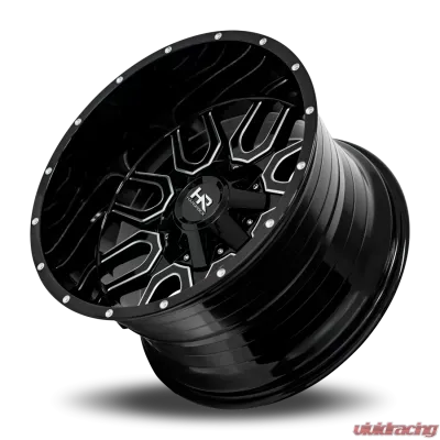 Hardrock Offroad Commander Aluminum Wheel 20x12 8x165.1 -51 125.2 Gloss Black Milled - H709-201281151GBM