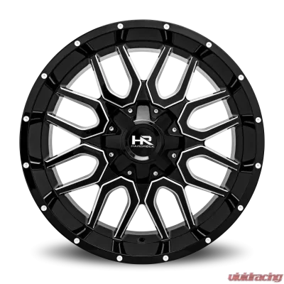Hardrock Offroad Commander Aluminum Wheel 22x10 6x135/139.7 -19 108 Gloss Black Milled - H709-221037119GBM
