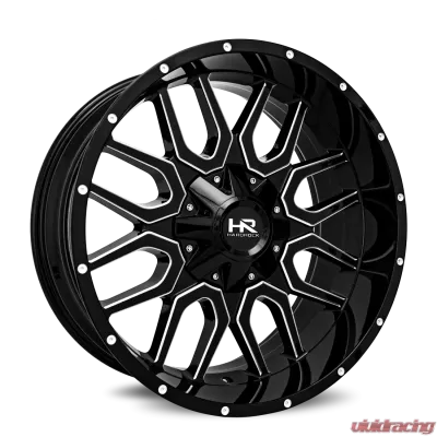 Hardrock Offroad Commander Aluminum Wheel 22x10 6x135/139.7 -19 108 Gloss Black Milled - H709-221037119GBM