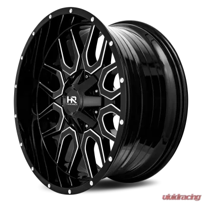 Hardrock Offroad Commander Aluminum Wheel 22x10 6x135/139.7 -25 108 Gloss Black Milled - H709-221037125GBM