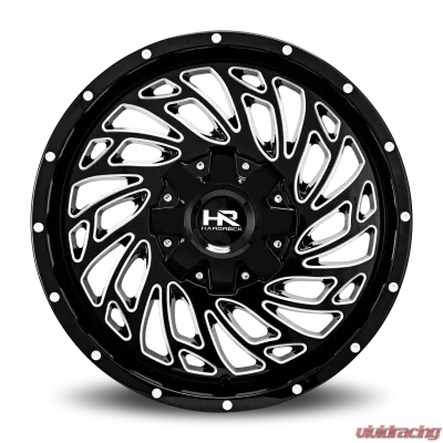 Hardrock Offroad Attack Aluminum Wheel 20x10 8x170 -19 125.2 Gloss Black Milled - H710-201070119GBM