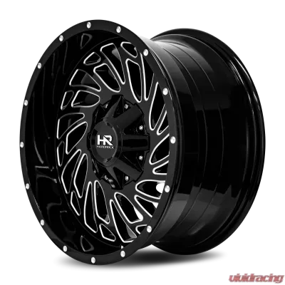 Hardrock Offroad Attack Aluminum Wheel 20x10 8x170 -19 125.2 Gloss Black Milled - H710-201070119GBM