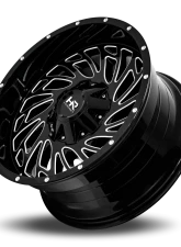Hardrock Offroad Attack Aluminum Wheel 20x10 8x170 -19 125.2 Gloss Black Milled                                     - H710-201070119GBM - Image 4