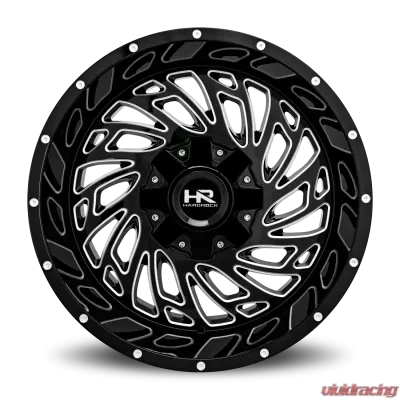 Hardrock Offroad Attack Aluminum Wheel 20x12 8x165.1 -51 125.2 Gloss Black Milled - H710-201281051GBM
