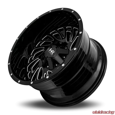 Hardrock Offroad Attack Aluminum Wheel 20x12 8x165.1 -51 125.2 Gloss Black Milled - H710-201281051GBM
