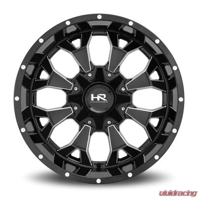 Hardrock Offroad Devastator Aluminum Wheel 20x10 5x127/139.7 -19 87 Gloss Black Milled - H711-201052119GBM