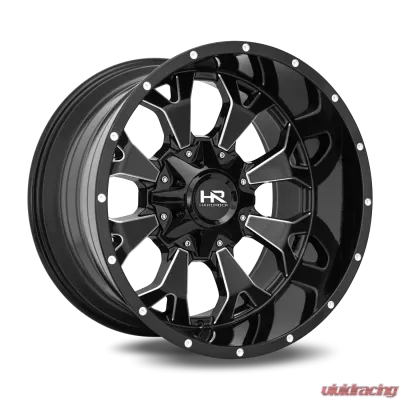 Hardrock Offroad Devastator Aluminum Wheel 20x10 8x170 -19 125.2 Gloss Black Milled - H711-201070119GBM