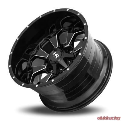 Hardrock Offroad Devastator Aluminum Wheel 20x12 8x170 -51 125.2 Gloss Black Milled - H711-201270151GBM