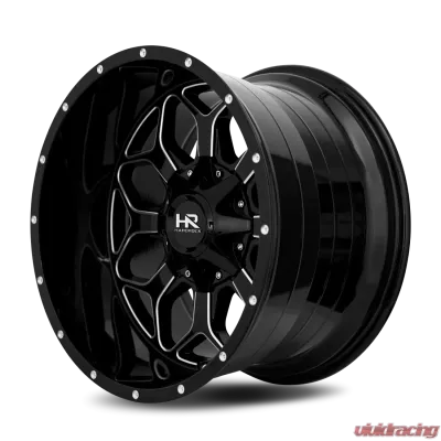 Hardrock Offroad Indestructible Aluminum Wheel 20x12 5x127/139.7 -51 87 Gloss Black Milled - H712-201252151GBM
