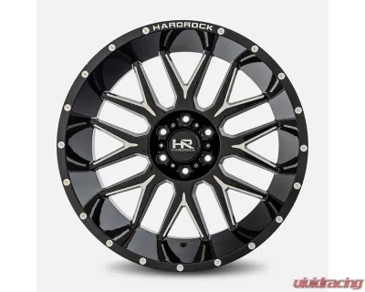 Hardrock Offroad Affliction XPosed Aluminum Wheel 22x12 8x180 -44 124.3 Gloss Black Milled - H500-221278144BM