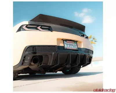 Auto Addict USA EVO Quad/Single Tips Rear Diffuser Flat Black Chevrolet Camaro 2014-2015 - AA_CMR_RD_EVO_FLT_14