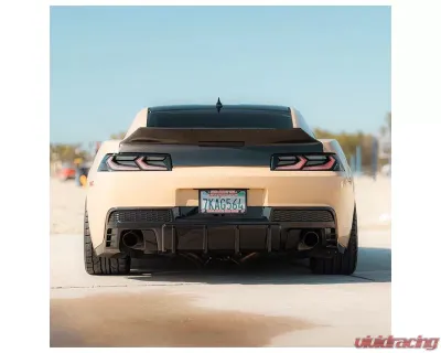 Auto Addict USA EVO Quad/Single Tips Rear Diffuser Flat Black Chevrolet Camaro 2014-2015 - AA_CMR_RD_EVO_FLT_14