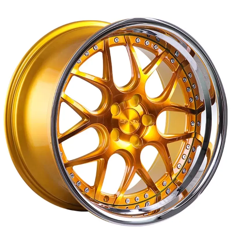 Rennen CSL-2 Wheel 19x9.5 5x130 38mm Tinted Gold w/Chrome Step Lip - SL219950N038CTY101