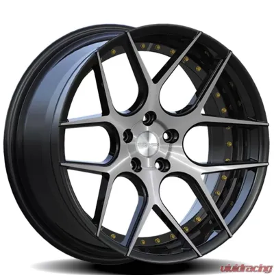 Rennen CSL-4 Wheel 20x9 5x112 25mm Black Machined w/Gold Bolts - SL420900H025C1M10Y