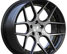 Rennen CSL-4 Wheel 22x10.5 5x108 18mm Black Machined w/Gold Bolts