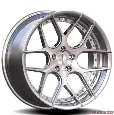 Rennen CSL-4 Wheel 22x10.5 5x120 25mm Silver Machined W/ Chrome Bolts - SL422105K025CSMSMI