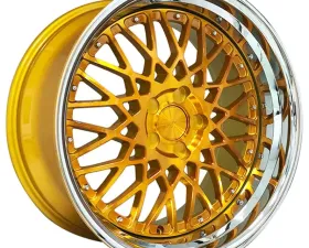 Rennen CSL-5 Wheel 20x10 5x112 38mm Tinted Gold w/Chrome Step Lip