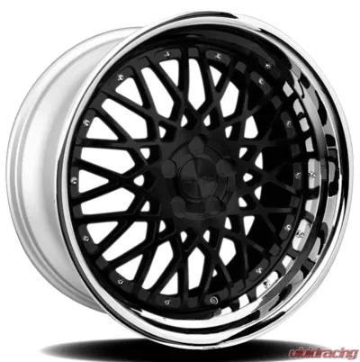 Rennen CSL-5 Wheel 20x8.5 5x130 15mm Gloss Black w/Chrome Step Lip - SL520850N015CB0101