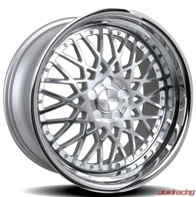 Rennen CSL-5 Wheel 20x8.5 5x130 15mm Silver Machined w/Chrome Step Lip - SL520850N015CSX101
