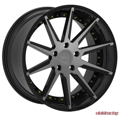 Rennen CSL-6 Wheel 20x10.5 5x120 42mm Black Machined w/Gold Bolts - SL620105K042C1M10Y