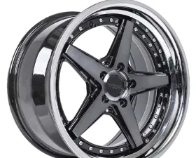 Rennen CSL-7 Wheel 20x10.5 5x108 18mm Tinted Black w/Chrome Step Lip