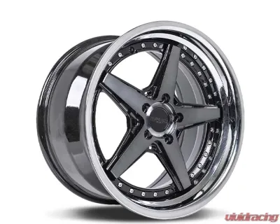 Rennen CSL-7 Wheel 19x8.5 5x115 15mm Tinted Black w/Chrome Step Lip - Sl719850J015CTB101