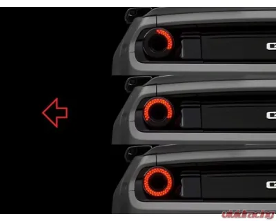 Raxiom Halo LED Tail Lights w/ Gloss Black Housing & Smoked Lens Ford Mustang 2015-2022 - 393827