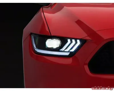 Raxiom Projector Headlights for OEM HID Bulbs w/ Black Housing & Clear Lens Ford Mustang GT350 | GT500 2015-2022 - 407055