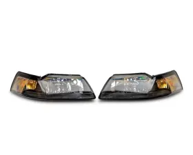Raxiom Axial Series OEM Style Replacement Headlights w/ Black Housing & Clear Lens Ford Mustang 1999-2004