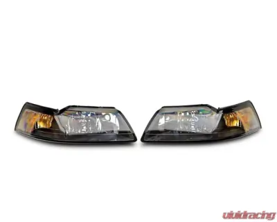 Raxiom Axial Series OEM Style Replacement Headlights w/ Black Housing & Clear Lens Ford Mustang 1999-2004 - 413419