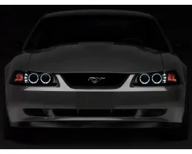 Raxiom Dual LED Halo Projector Headlights w/ Black Housing & Smoked Lens Ford Mustang 1999-2004