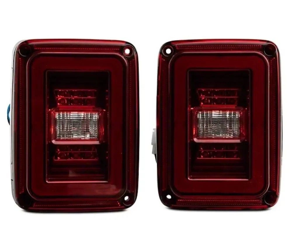 Raxiom JL Style LED Tail Lights w/ Black Housing & Red Lens Jeep Wrangler JK 2007-2018 - J133626