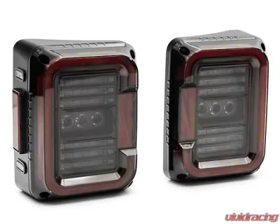 Raxiom Axial Series LED Halo Tail Lights w/ Black Housing & Dark Smoked Lens Jeep Wrangler JK 2007-2017 - J138358
