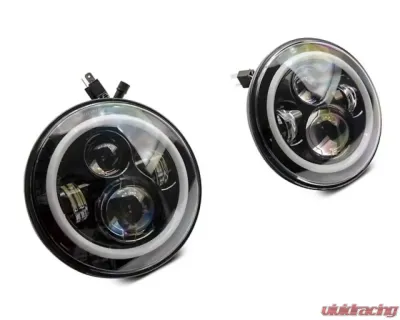 Raxiom Axial Series 7 Inch LED Headlights w/ RGB Halo, Black Housing & Clear Lens Jeep Wrangler TJ | JK 1997-2018 - J142665