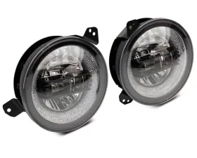 Raxiom Axial Series 9 Inch LED Headlights w/ RGB Halo, Black Housing & Clear Lens Jeep Wrangler | Gladiator 2018-2022