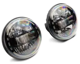 Raxiom Axial Series 7 Inch LED Headlights w/ DRL, Black Housing & Clear Lens Jeep Wrangler TJ | JK 1997-2018